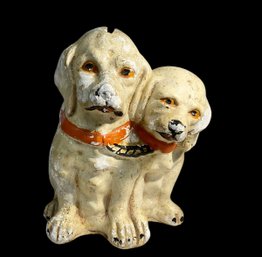 Double Dog Chalkware Piggy Bank