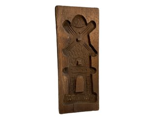 Antique Carved Wooden Windmill Mold