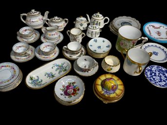 43 Pcs Vintage Foley And Minton Bone China Miniature Teacup Sets Etc