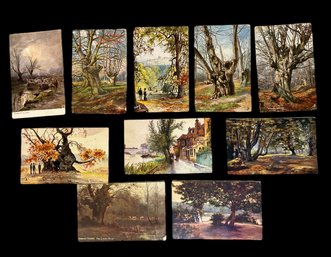 10 Antique Tucks Oilette Tree Postcards