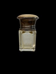 Vintage Glass Bottle With Sterling Silver Top