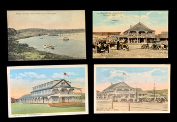 Four Antique Postcards From Gloucester Mass Long Beach Bass Rocks