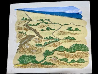 Large Pencil Signed Tom Nevers  Artist's Proof Block Print Zola 1978