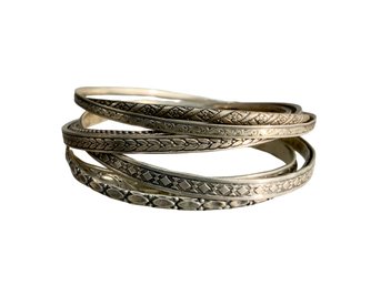 Stack Of 7 Vintage/Antique Bangle Bracelets Two Are Danecraft