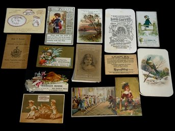 14 Pieces Antique Ephemera And Trade Advertising Cards