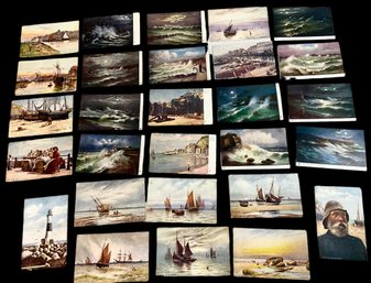 28 Antique Nautical Theme Tucks Oilette Postcards