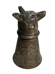 Leonard Silver Plate Antique Stirrup Cup W Shepard Dog