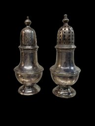 Pair Of Antique Sterling Silver Salt And Pepper Shakers