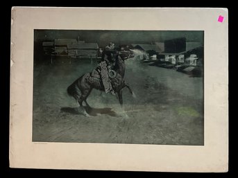 Early 1900s Frederic Remington Print Argument With The Town Marshall