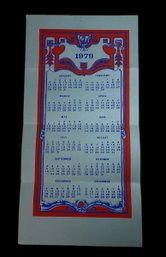 1979 Fold Out Calendar Woodblock Ephemera