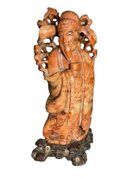 Antique Chinese Carved Stone Wiseman Figurine