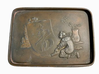 Antique Embossed Japanese Metal Tray