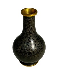 Small Black Vintage Cloisonne Vase