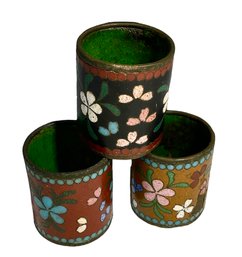 Trio Of Small Vintage Or Antique Cloisonne Cups