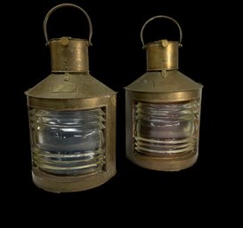 Port And Starboard William Harvie & Co Ltd Boat Ship Lights 1963 Red & Blue