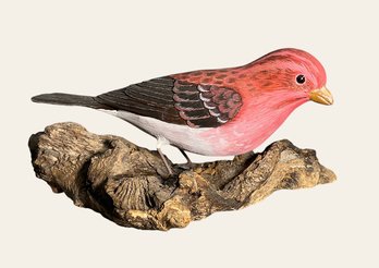 Hand Carved Wooden Decoy Rose Finch Randy And Elaine Fisher