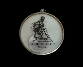 Fisherman Statue Hanging Glass Ornament