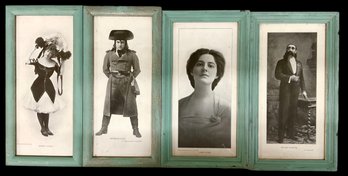 Set Of Framed Antique Prints Of Actors Vaudeville Broadway