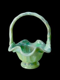 Fenton Jadeite Opalescent Glass Basket