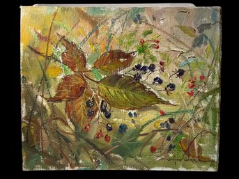 Wayne Morrell Oil Painting Leaves And Berries