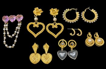 Big Batch Of 80s/90s Chunky Gold Tone Jewelry