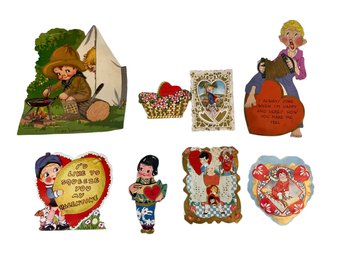 Lot Of Eight Vintage 1930s Valentines Day Cards