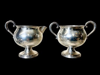 Weighted Sterling Mid Century Cream And Sugar