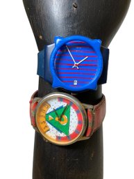 Two Funky Vintage 80s And 90s Watches Swatch And Guess Quartz