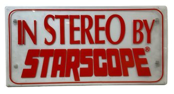 Funky 80s In Stereo By Starscope Clear Plexiglass Advertising Sign