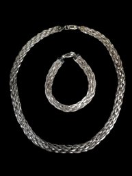 Italian Sterling Chain Bracelet And Necklace