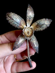 Vintage Filigree Flower Pin