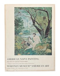 Vintage 1969 Whitney Museum Of American Art Poster American Naive Painting