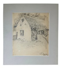 Charles Henry Richert (Massachusetts, Maine 1880-1974) Signed Pencil Sketch Of Old House Near Berlin 1908