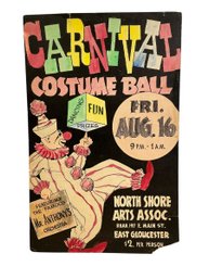 Vintage 1967 North Shore Arts Association Gloucester MA Carnival Costume Ball Poster