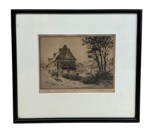 Lester George Hornby (1882-1956) Antique Signed Etching Of Grand Sur Marne France 1911