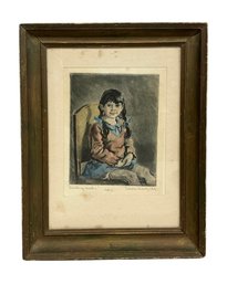 Joseph Margulies (1896-1984) Color Aquatint Titled Smiling Urchin Pencil Signed