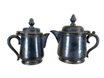 Two Vintage Nickel Silver Small Pitcher Creamer