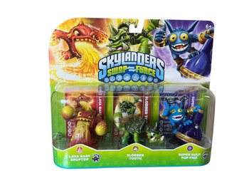 NIB Skylanders Swap Force Triple Pack Lava Barf Eruptor, Slobber Tooth, And Super Gulp Pop Fizz