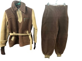 Antique Brown Woolrich Set Balloon Pants And Jacket