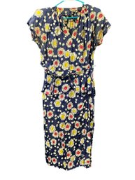 Blue 1950s Atomic Pattern Dress