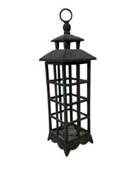 Vintage  Iron Candle Holder Lantern Form