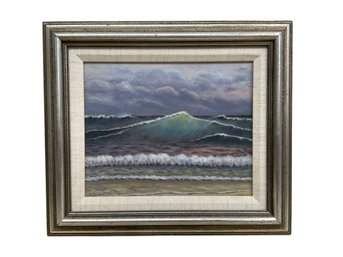 W H Cosgrove Oil On Board Of Crashing Surf