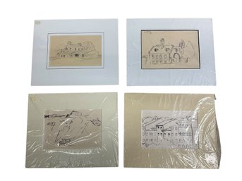 William Dow (1891-1973) Four Ink Sketches Of England And European Scenes