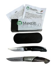 Two Maserin Folding Pocket Knives Arno Line Jean Marc Arnaud And Consoli