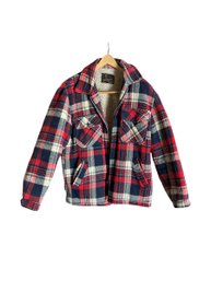Vintage Plaid Flannel Sherpa Lined Work Jacket By Westwind Sportswear Workwear