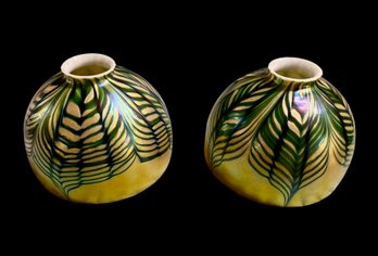 Matching Lundberg Studios Moire Fern Pattern Art Glass Shades  Harps And Catalog