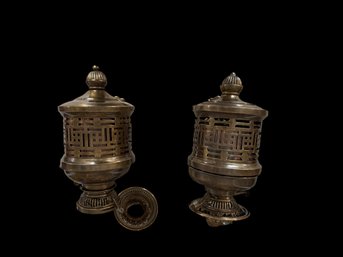 Pair Of Oil Lamp Brackets English Made Duplex