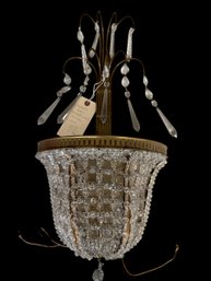 Crystal And Brass Basket Weave Sconce