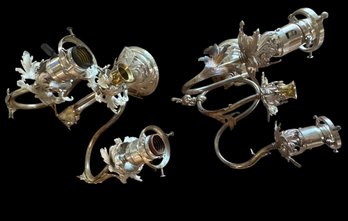 Pair Of Antique Silver Plate Sconces