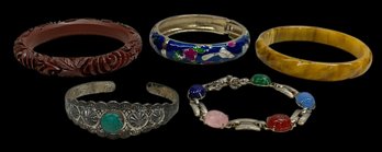 Lot Of Assorted Vintage Bracelets, Bangles And Necklaces